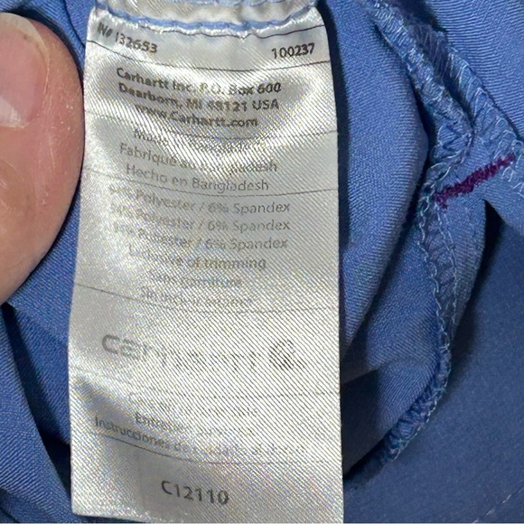 Carhartt Women's V-Neck Blueish Purple Short Sleeve Scrub Size M - Picture 6 of 9